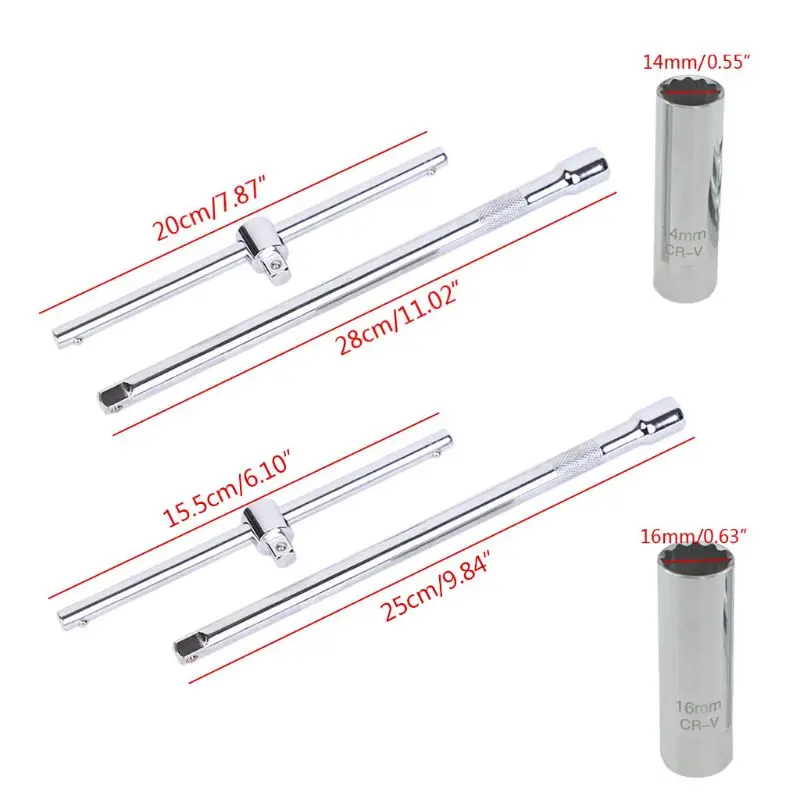 

14/16mm Spark Plug Socket 12 Point Remover Wrench Drive Repair Removal Accessory L69E