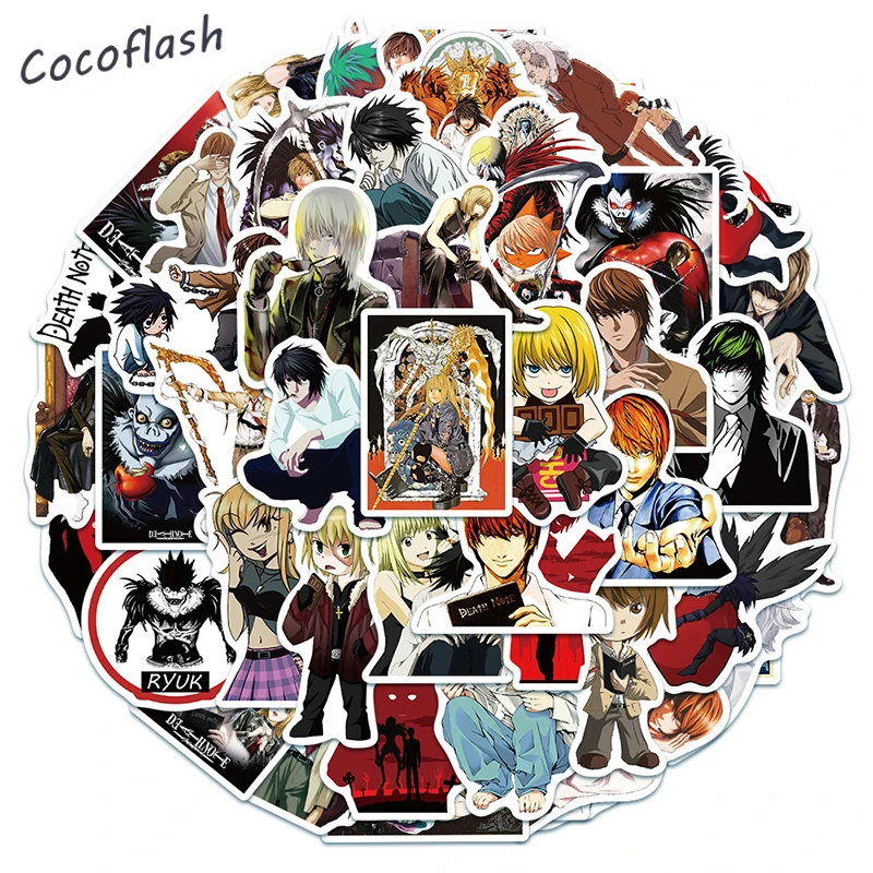 10/50 шт. стикеры из ПВХ с героями мультфильма тетрадь смерти |