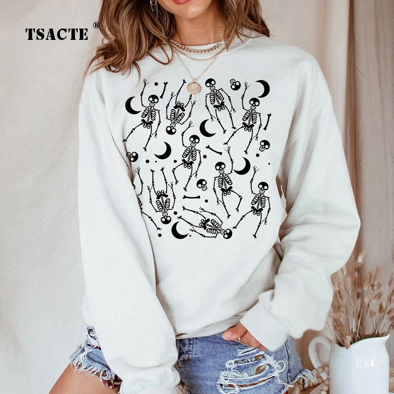 

Свитшот женский свободного покроя с круглым вырезом и длинным рукавом