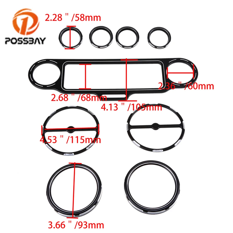 Стерео Спидометр POSSBAY для мотоцикла с ЧПУ колонка отделочное кольцо Harley Touring Electra