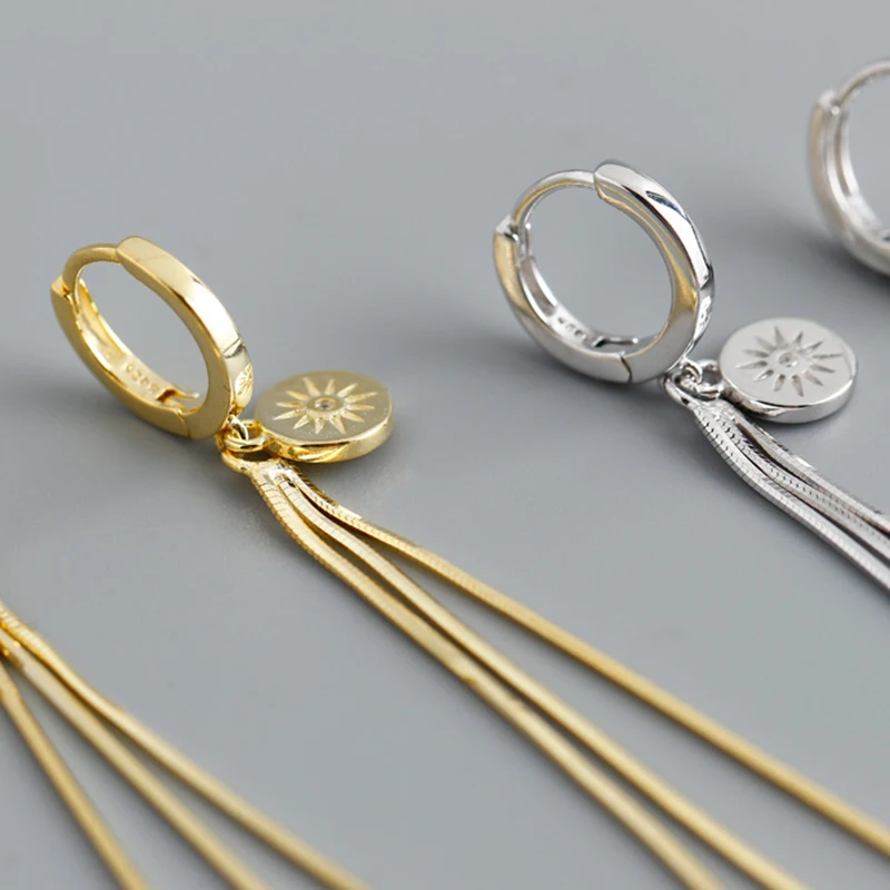 

Lexie Diary Genuine 925 Sterling Silver Ethnic Cross Tassel Earline Earring for Fashion Women Bohemian Punk Charming Jewelry