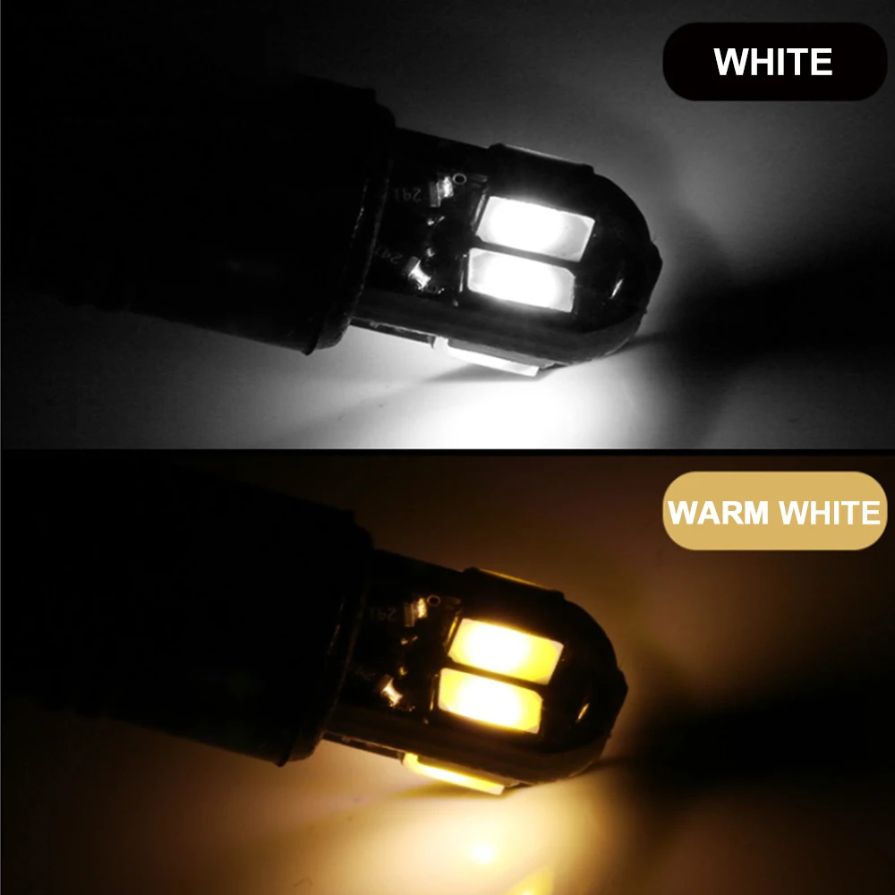 10 Pcs/Lot T10 Led Car Interior Bulb Canbus Error Free White 5730 8SMD LED DC12V Side Wedge Light White/Warm Lamp | Автомобили и