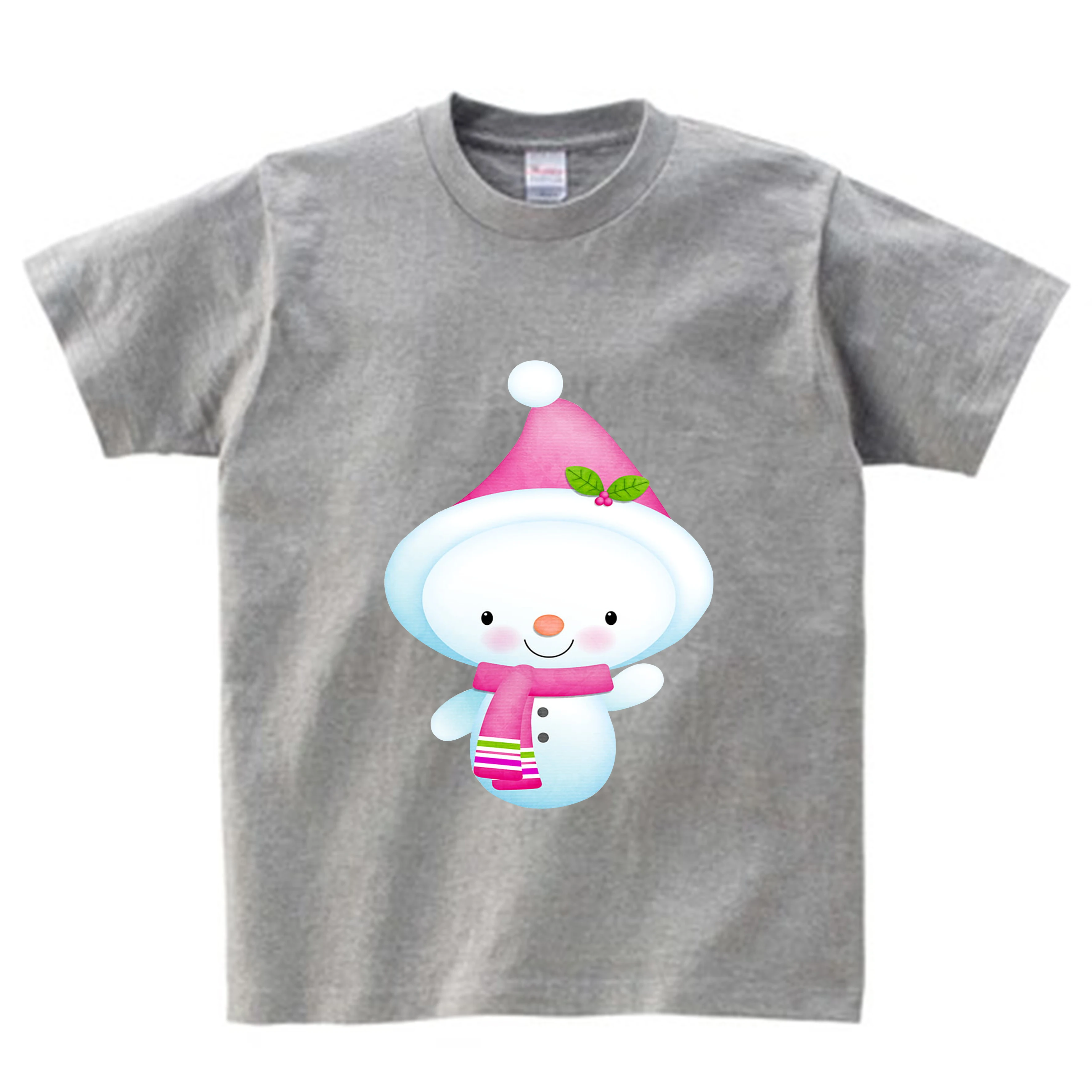 

Princess Vogue Cotton Girls T Shirt Summer Short Sleeve T Shirt Christams Snowman Print Children Kids Costume Baby Girl Tops NN