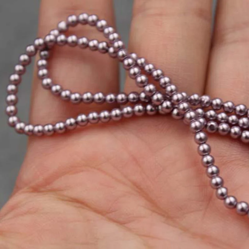 

3MM Plated Color Shell Pearl Round Beads Nude Pearl Suitable For Making Necklace Bracelets Various DIY Jewelry 15.5 Inches