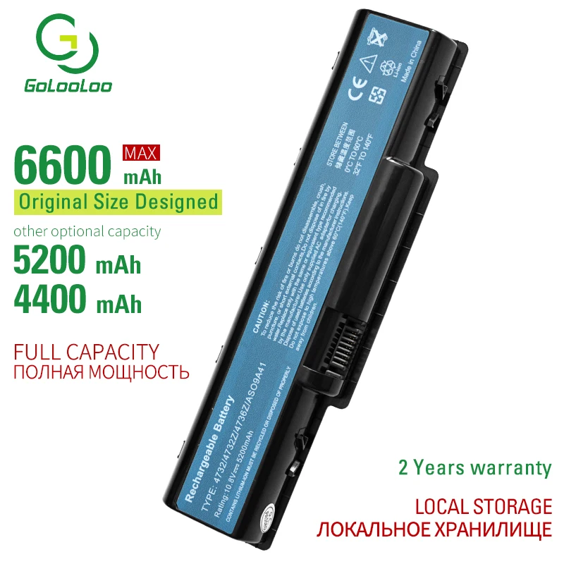 Аккумулятор для ноутбуков Acer 6600 4732 5732 AS09A41 AS09A51 AS09A61 AS09A70 AS09A71 AS09A73 TJ61 TJ62 TJ63 5516 мАч |