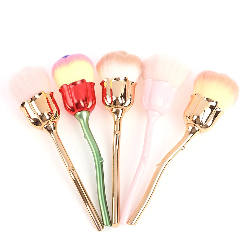 

Nail Art Brush Soft Rose Flower Shape Blush Foundation Powder Make Up Brushes Nail Art Tool Gel Nail Accessories