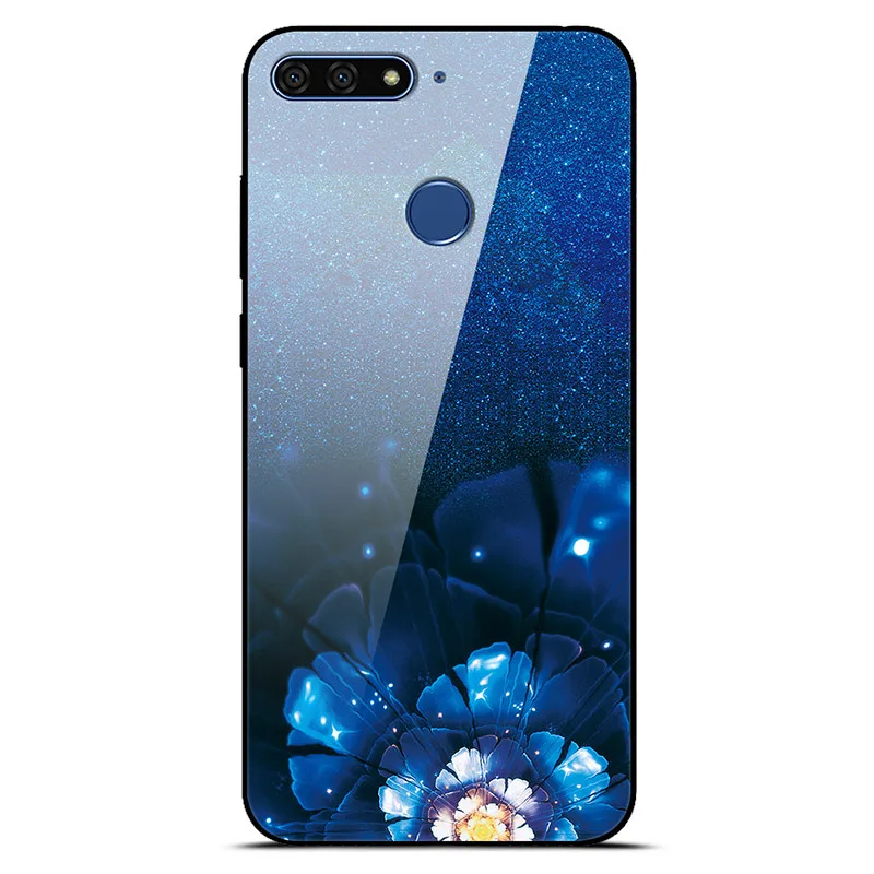 28 Чехол E Funda для huawei Honor 7C 7A, чехол из закаленного стекла, жесткая задняя крышка для huawei Honor 7C Pro/7A Pro, чехол из мягкого ТПУ 7 C мультяшным рисунком - Цвет: 28