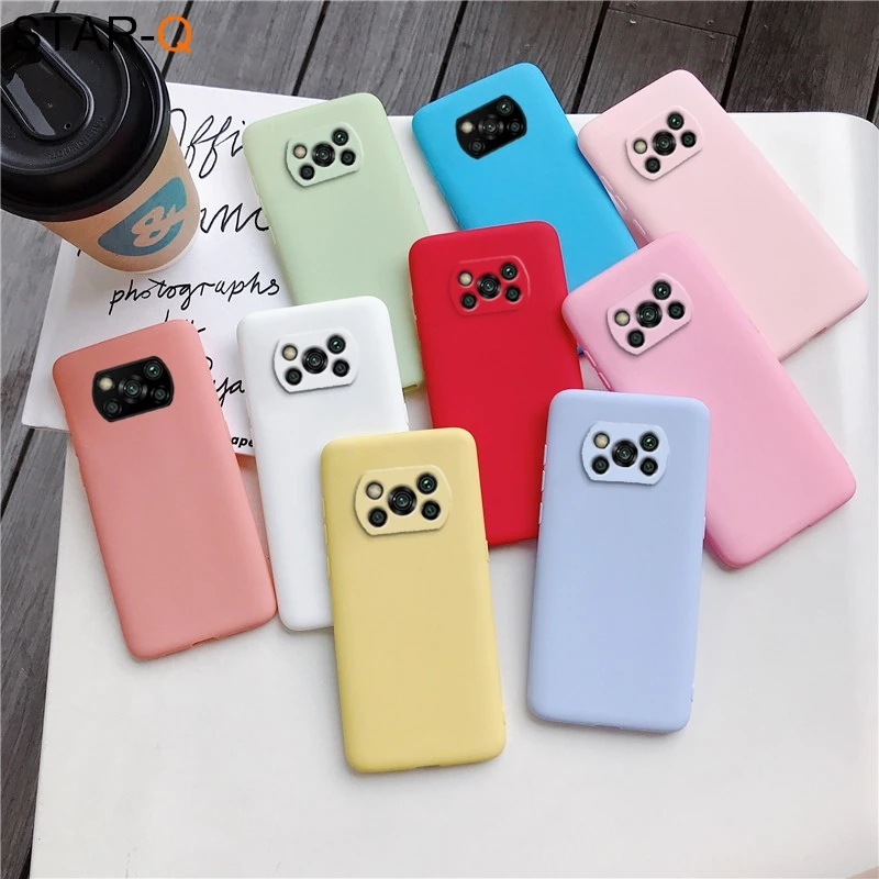Candy Color Frosted Silicone Phone Case For Xiaomi Poco X3 Nfc F2 F3 Pro M3 global Matte Soft Tpu Back Cover Cases
