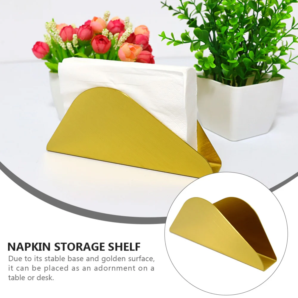 

1 Pc High-end Stylish Napkin Holder Wear-resistant Storage Rack (Golden)