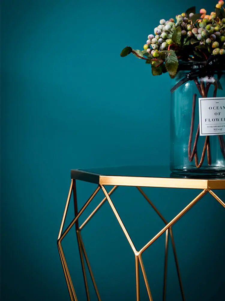 

Mechanical structure support Nordic simple marble side table rust-proof baking varnish tempered glass small tea table high quali