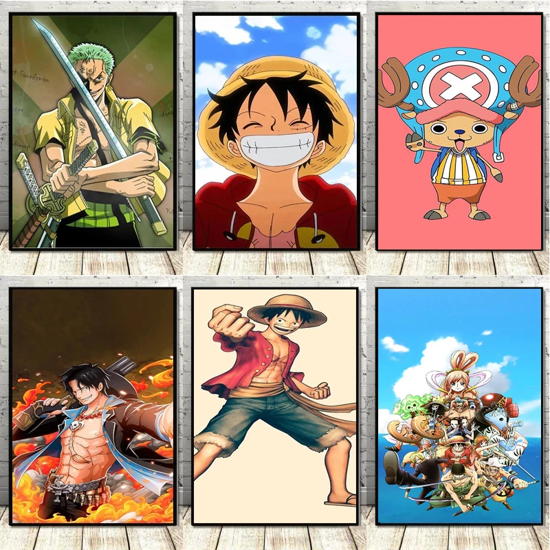 

Anime One Piece Canvas Painting HD Picture Module Luffy Character Poster Home Children's Room Background Wall Decoration Mural