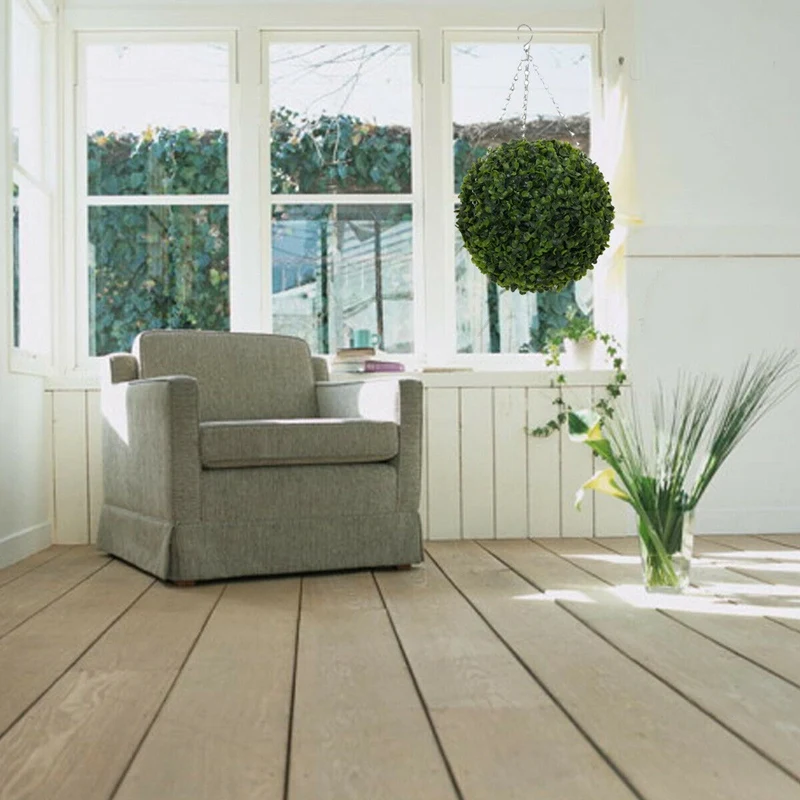 4 шт 35 см Пластиковый Топиарий в форме шара дерево эффект листьев шар висит