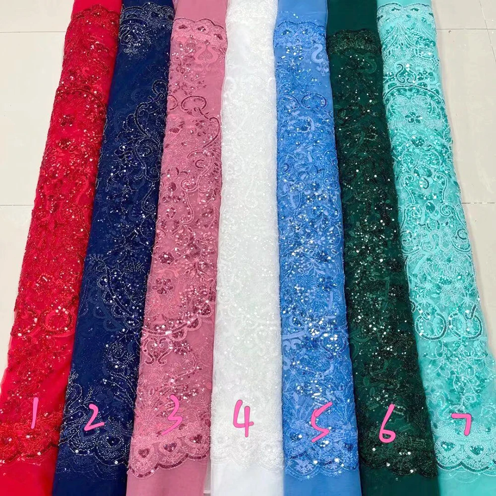 Тяжелая работа качественные бусины блестки вышивка французская сетка/дизайн