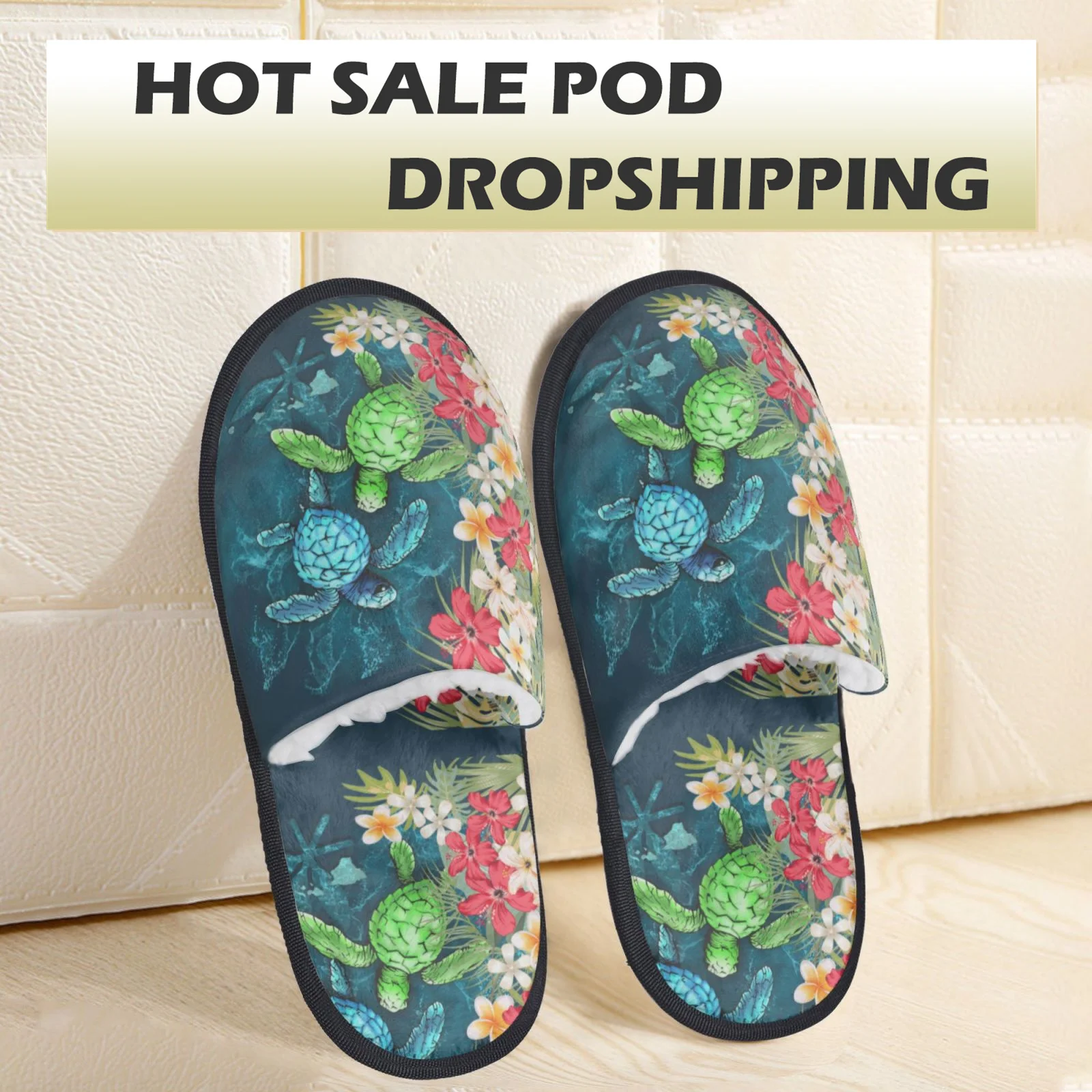 

KUILIU Customized Furry Slippers Women Men Warm Winter Plush Cotton Slides Custom Print Home Indoor Hotel Shoes Dropshipping