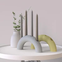 creative design concrete aromatherapy candlestick silicone mold cement plaster candle holder silicon mold tool nordic simplicity