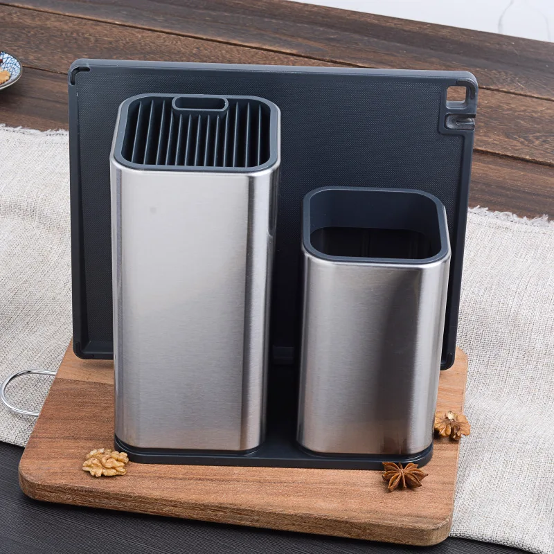 

Timhome Stainless Steel Knife Holder Multifunction Storage Knife Block Metal Kitchen Knife Stand Rack Holder Chef Tools