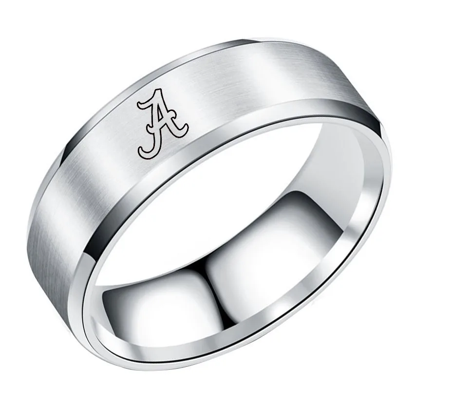 

New 8mm Hot Movie Black Titanium Avenges Logo Rings For Men And Women Gift Party Jewelry