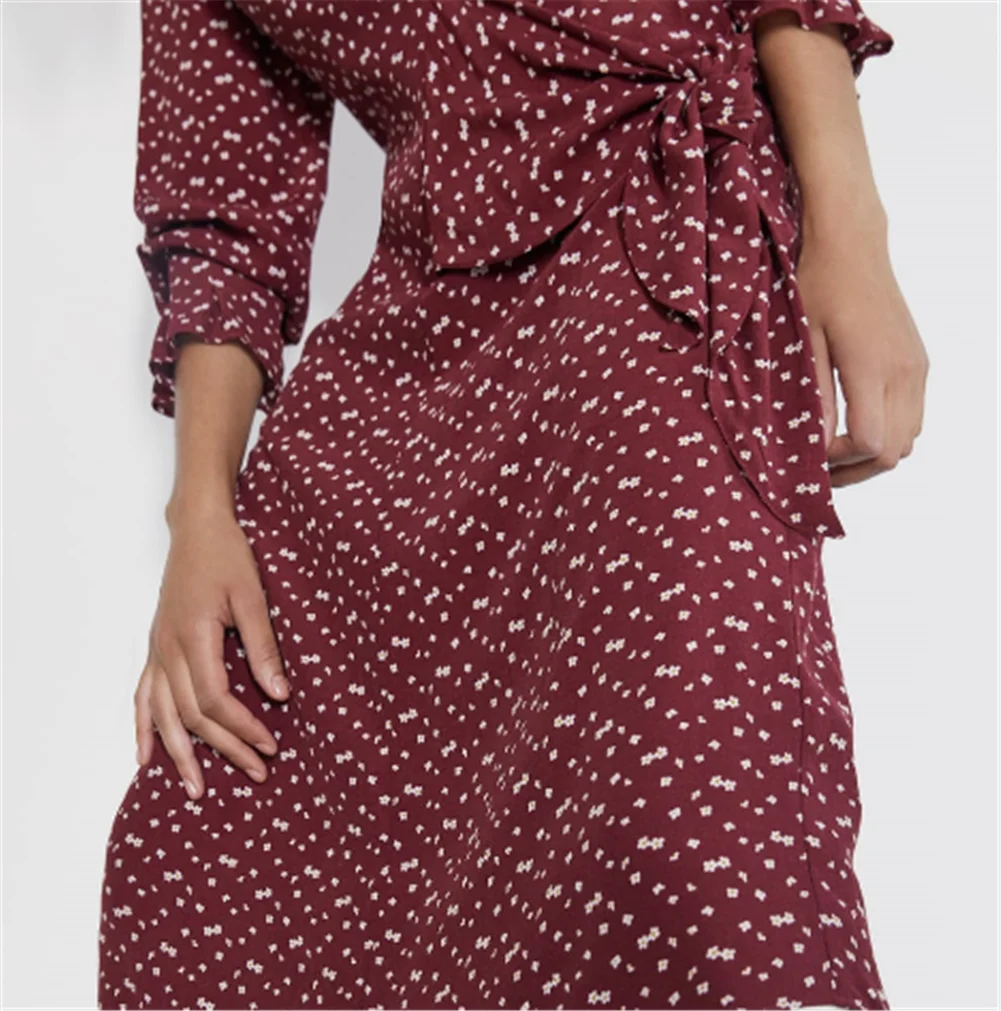 Boho ZA/Новинка летнее женское платье миди с принтом модное длинными рукавами и