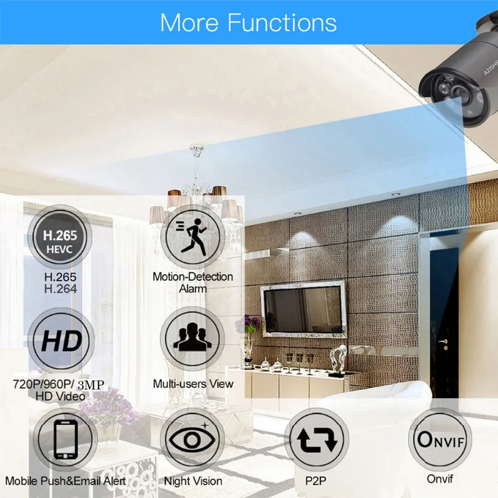 Наружная инфракрасная камера видеонаблюдения H.265 + 4MP 2560x144 0P |