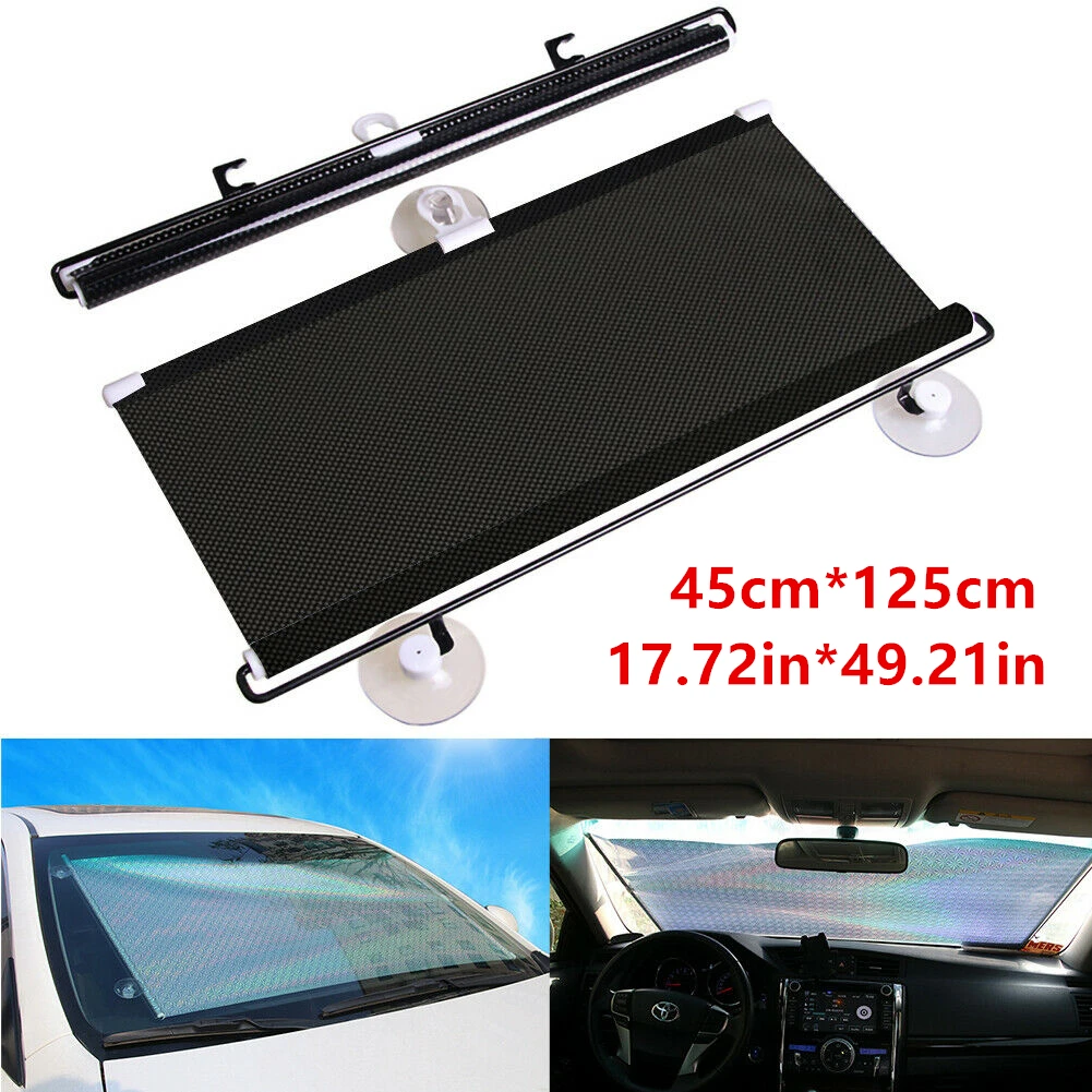 

Auto Car Retractable Sun Shade Replacement Curtain Sun Visor Black PVC
