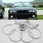 Разноцветный RGB-светильник из хлопка светодиодный Angel Eye Halo с дистанционным управлением для BMW 3 серии E46 316i 318i 320d 320i 323i 328i 330i 1998-2005