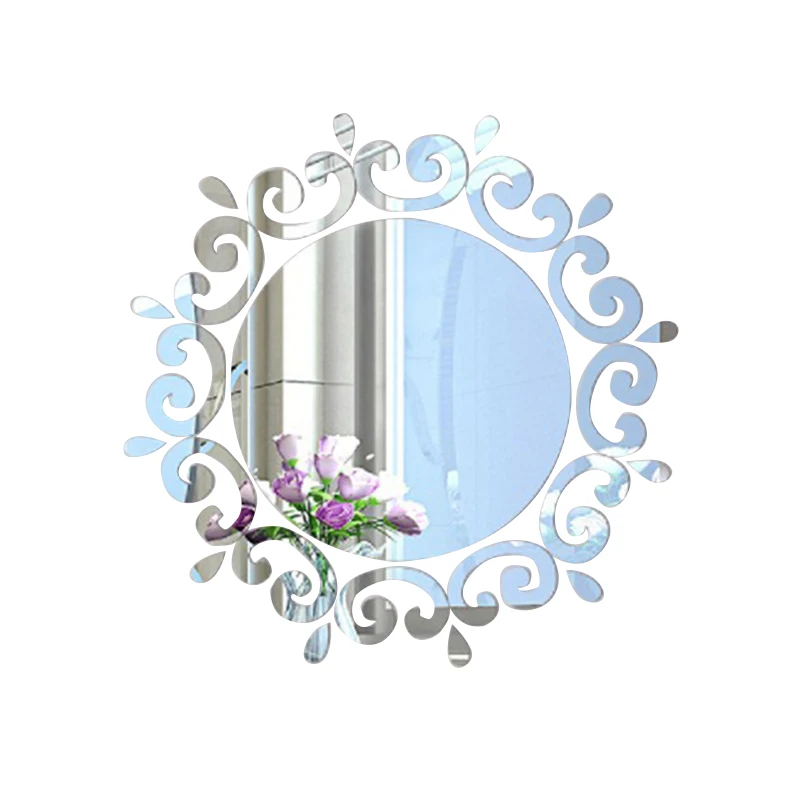 Круглые съемные DIY акриловые зеркальные настенные наклейки для детской комнаты