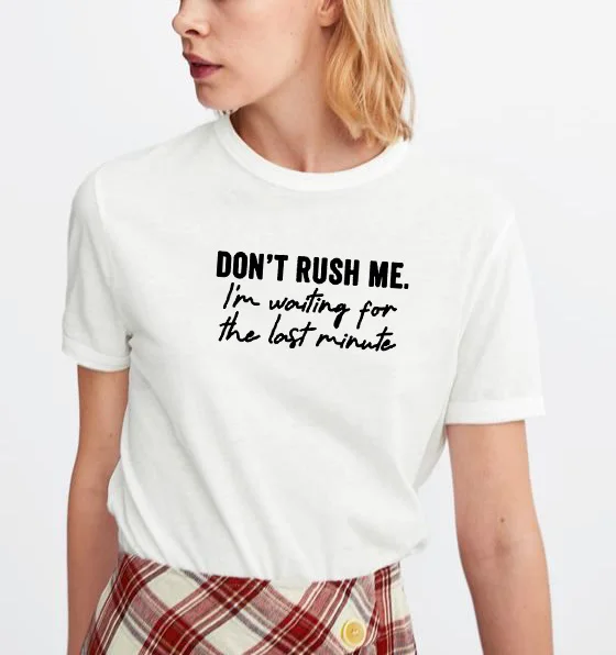 Женская футболка с принтом Don RUSH ME свободная коротким рукавом Повседневная