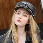 Кепка локомотивная унисекс из натуральной воловьей кожи, в стиле милитари