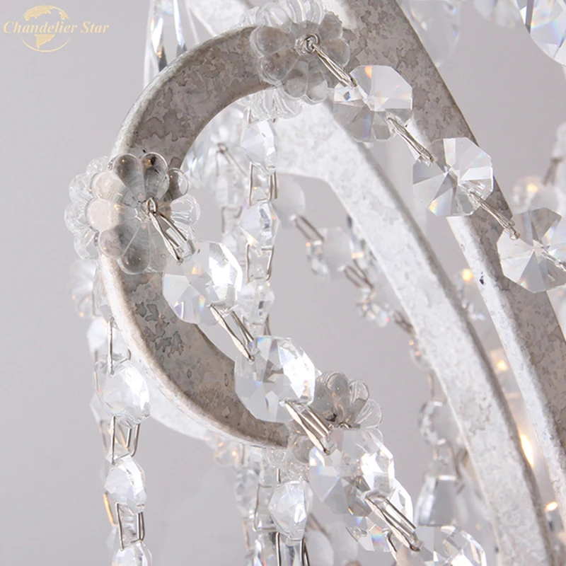 

Chandeliers Deco European Style Indoor Lights Pendant Lamp Nordic Vintage K9 Crystal Hotel Loft Art for Home Villa Restaurant AC