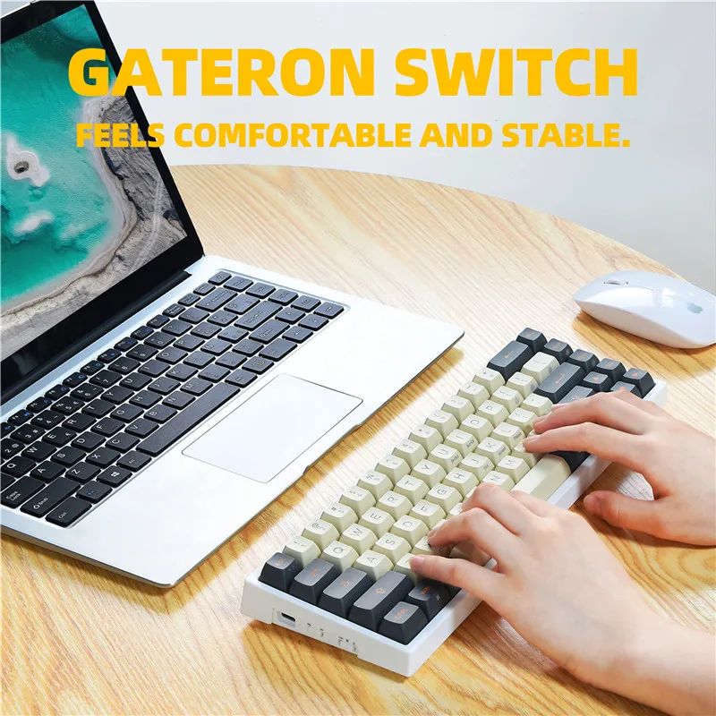 68 keys tk68 mechanical gaming keyboard triple mode bluetooth 2 4g type c gateron switch asaxda profile pbt keycaps hotswap free global shipping