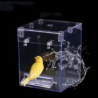1pc bird parrot birdcage hanging transparent bird cage shower box bathing box bathing tub for pets parrots birds bird toy %ec%95%b5%eb%ac%b4%ec%83%88%ec%9a%95%ec%a1%b0