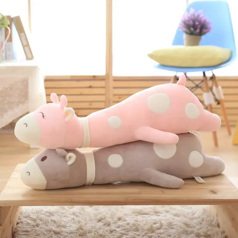 

New Long Sleeping Deer Plush Toy Pillow Stuffed Animal Giraffe Throw Pillow Home Decor Gift for Girl School Nap Pillow