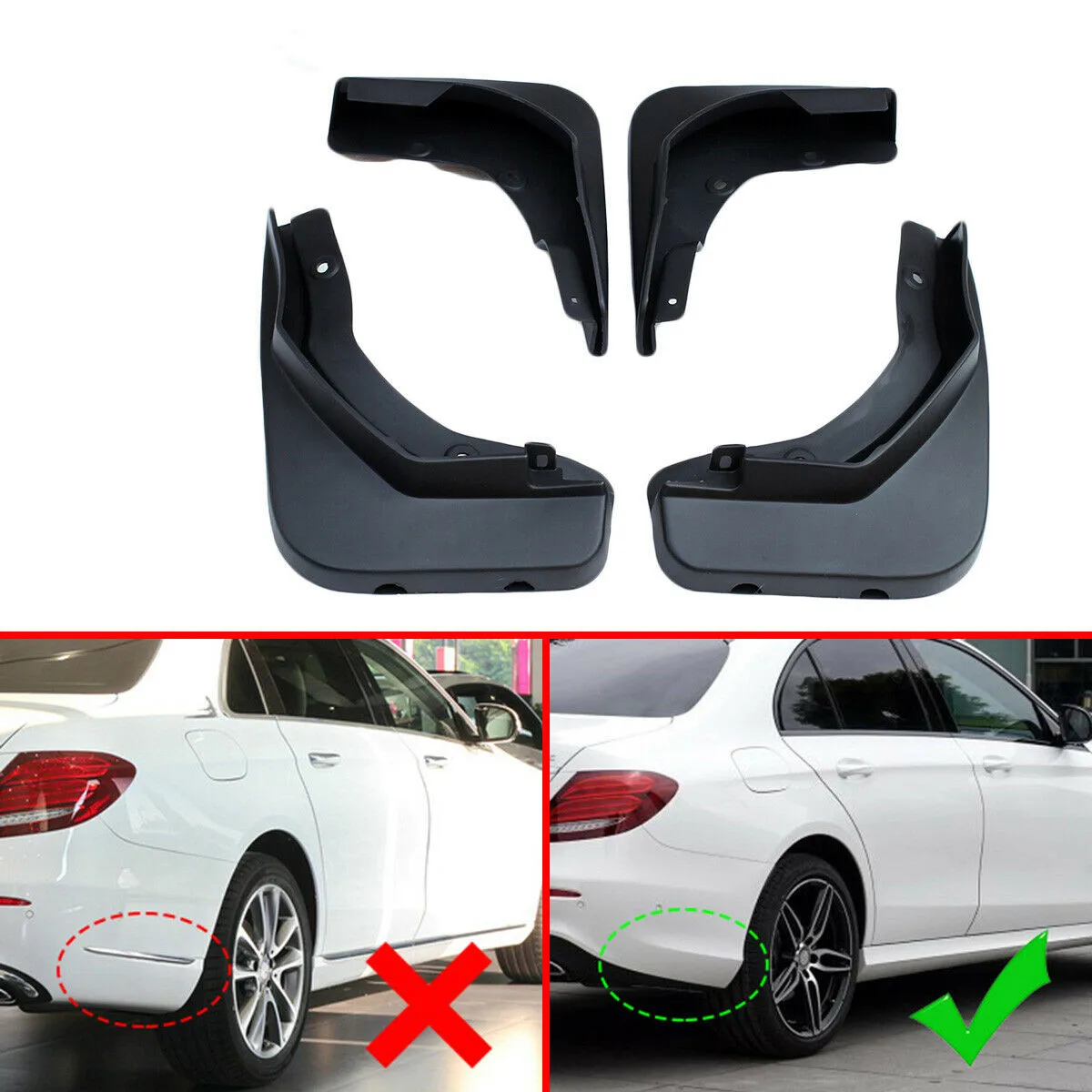 

4PCS For Mercedes Benz E Class W213 2016 2017 2018 2019 2020 Front Rear Mud Flaps Mudguards Splash Guards Fenders Accessories