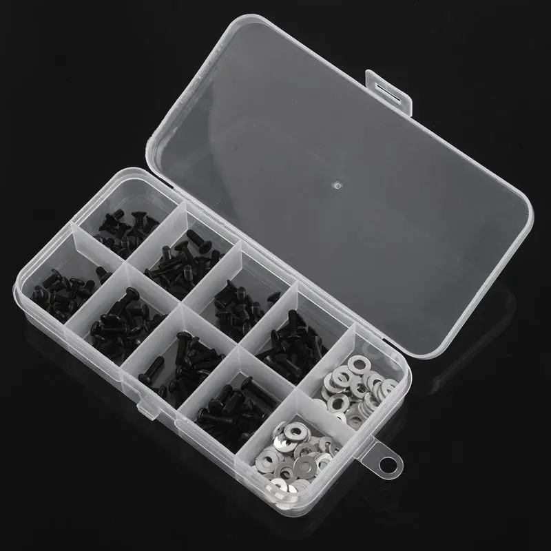 

Screws Box Set for 1/10 HSP Traxxas Tamiya HPI Kyosho D90 SRC10 Remote Control RC Car Parts 180pcs