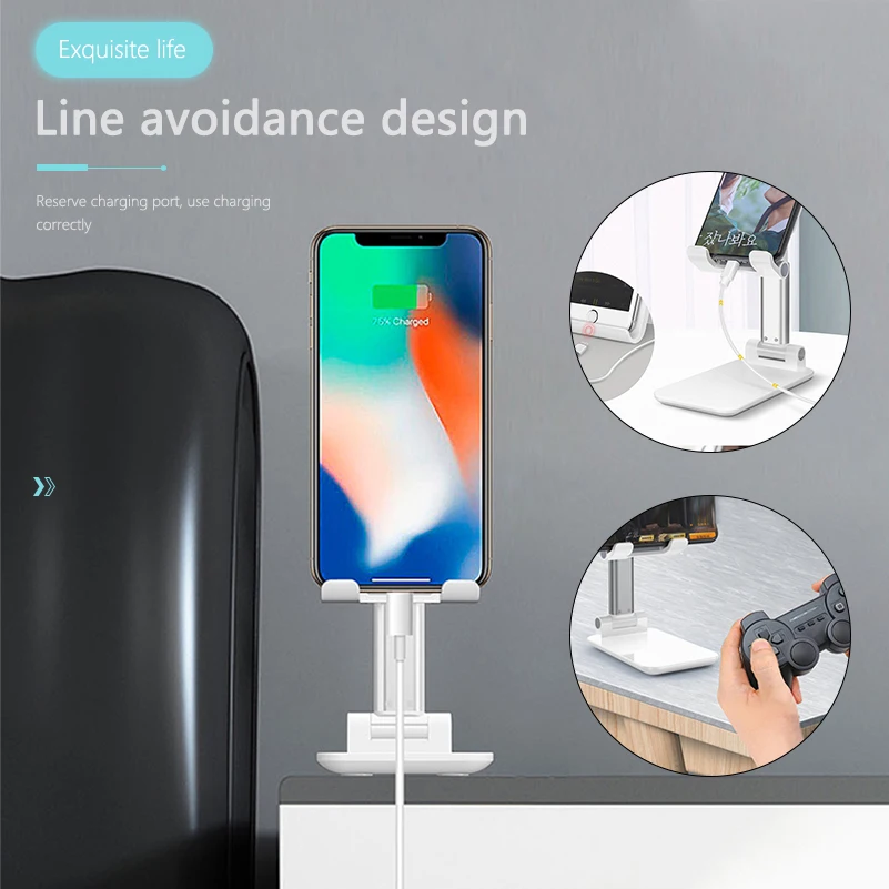 

Desk Mobile Phone Holder Stand For iPhone iPad Adjustable Metal Phone Holder Folding Cell Phone Stand Desk Desktop Tablet Holder