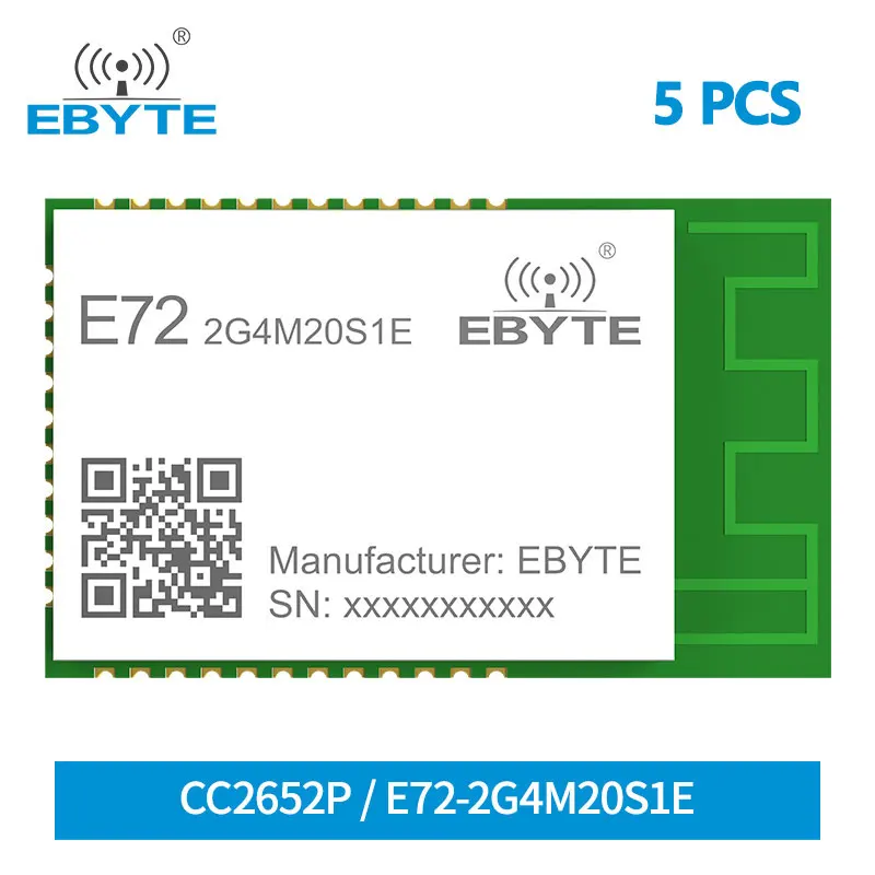 

5 шт. CC2652P ZigBee беспроводной модуль 2,4 ГГц 20 дБм модуль SoC EBYTE E72-2G4M20S1E трансивер и приемник PCB антенный модуль