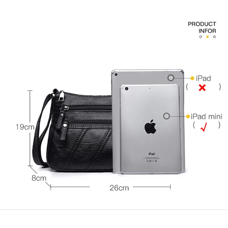 

Small Women Messenger Bag Washed Soft PU Leather Crossbody Bags Vintage Handbag Designer Female Shoulder Bag bolsas New 2020