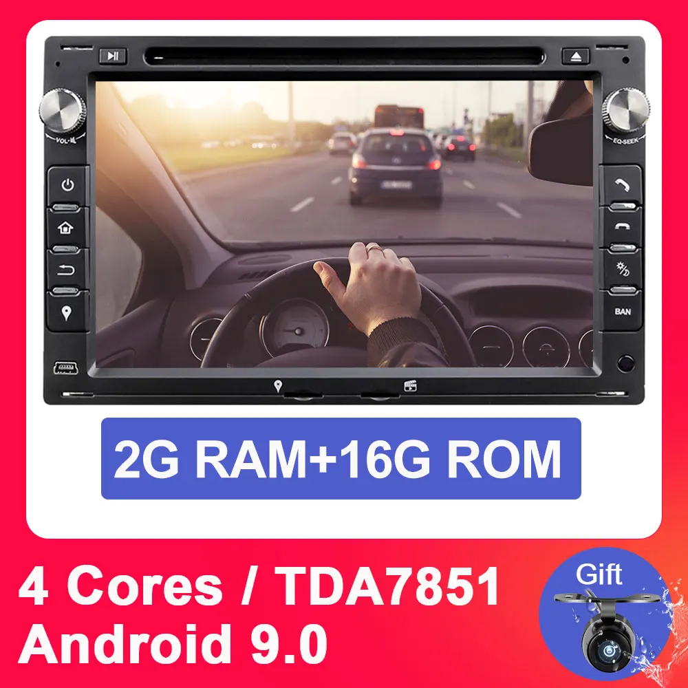 Android 9.0 2G 16G Eunavi 2 Din 7 ''Android 9,0 автомобильный dvd-плеер четырехъядерный gps радио для VW/Volkswagen/PASSAT/B5/MK5/GOLF/POLO/TRANSPORTER стерео BT - Цвет: Android 9.0 2G 16G