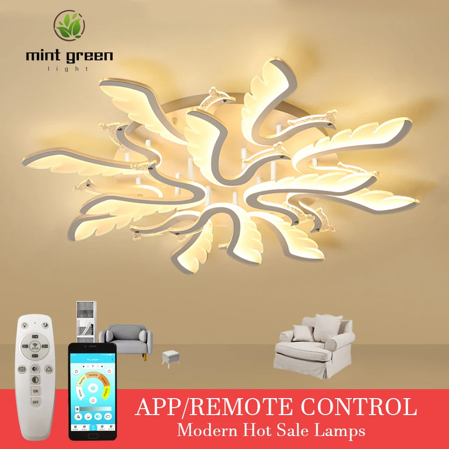 

Phoenix led ceiling chandelier modern luxury lotus for living room dining room kitchen bedroom lamp art deco lighting fixtures