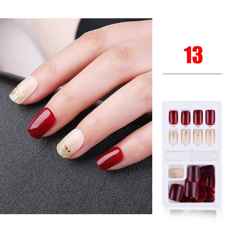 30 шт./компл. ногти патч полное покрытие Пресс для ногтей нанесения с помощью клея