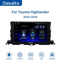 dasaita 2 din car radio 1280720 android 10 2 touch screen mp5 player usb iso audio system for toyota highlander 2015 2018