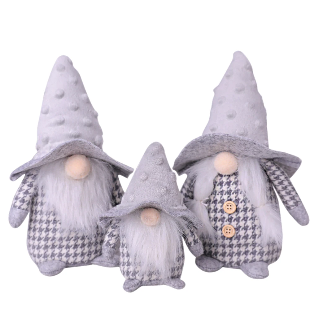 

Рождественская шапка, безликая кукла, украшение, модный клетчатый гном, Рождественское украшение узоры с Санта-Клаусом