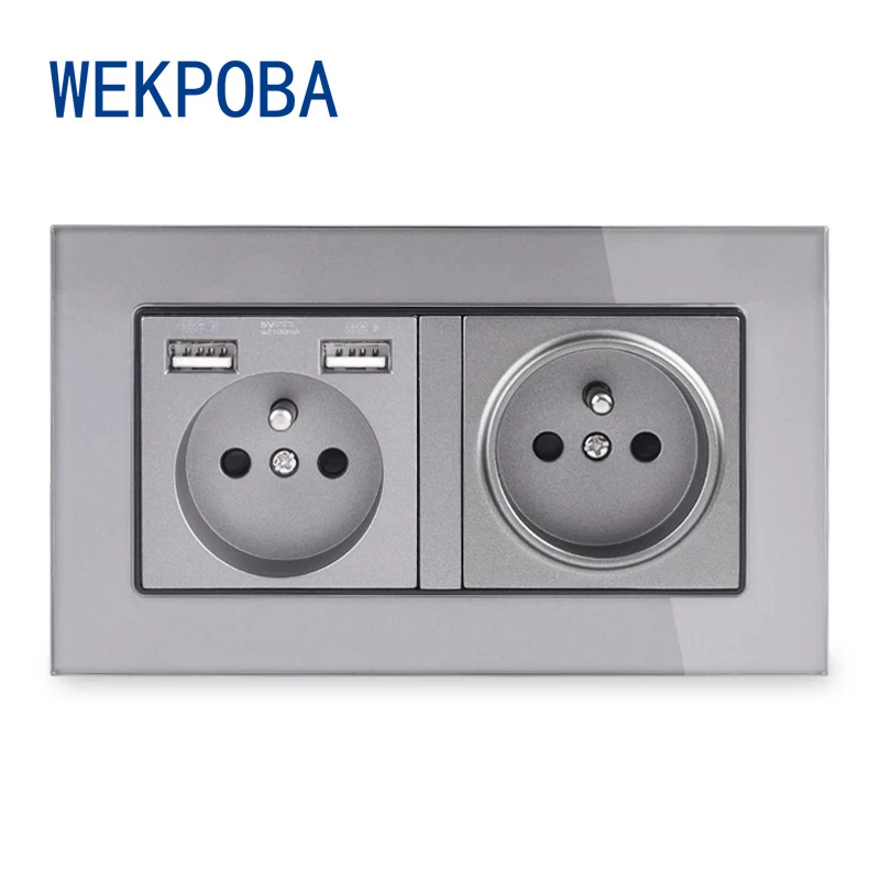 WEKPOBA серая панель из закаленного стекла французская/польская стандартная