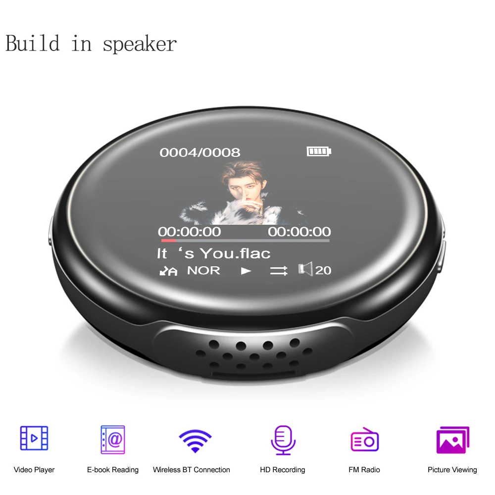 Миниатюрный MP3-плеер с Bluetooth металлический спортивный памятью 8 ГБ/16 ГБ FM-радио