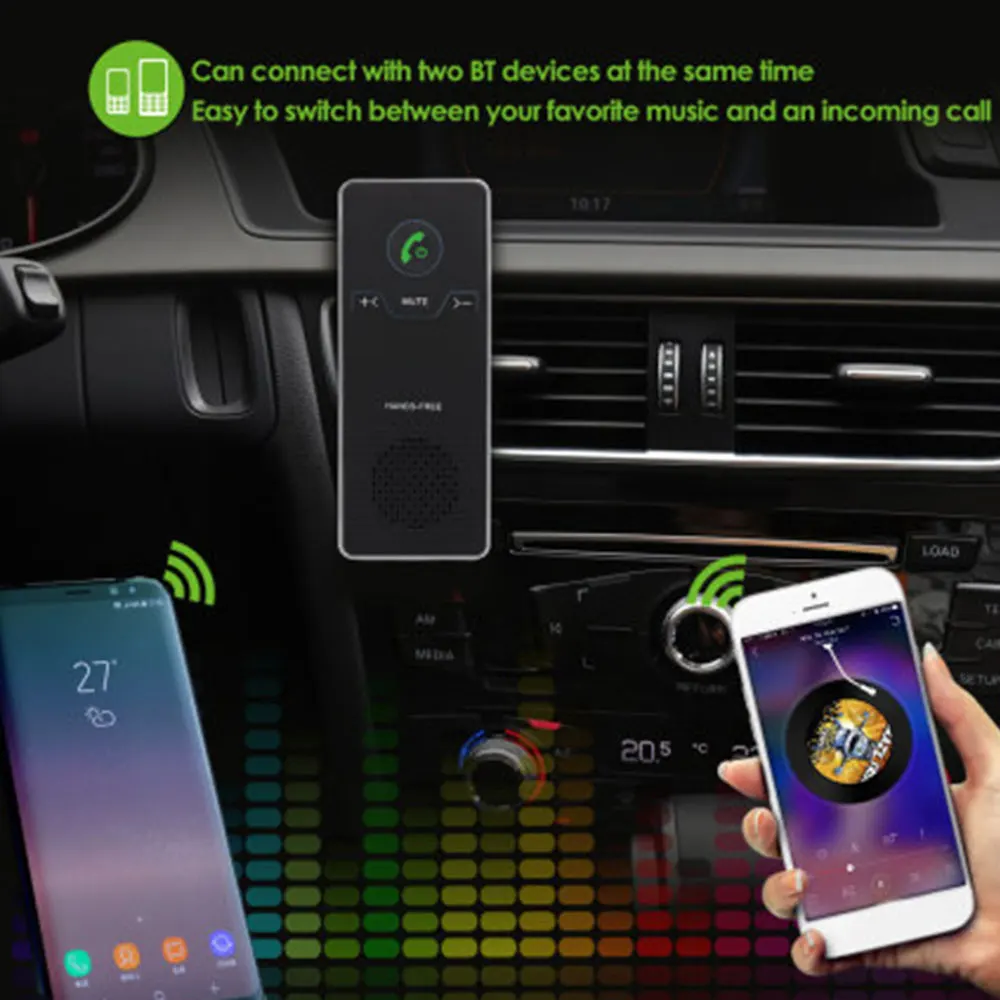 BT5.0 новый солнцезащитный козырек автомобильный Bluetooth-приемник беспроводной