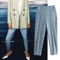 jennydave withered high waist straight solid simple trousers england office lady suits pants pantalones mujer pantalon femme