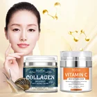 2 шт.компл. MABOX Коллагена анти-старения крем быстро впитывающая нежирный крем для лица с витамином C Увлажняющий крем для лица