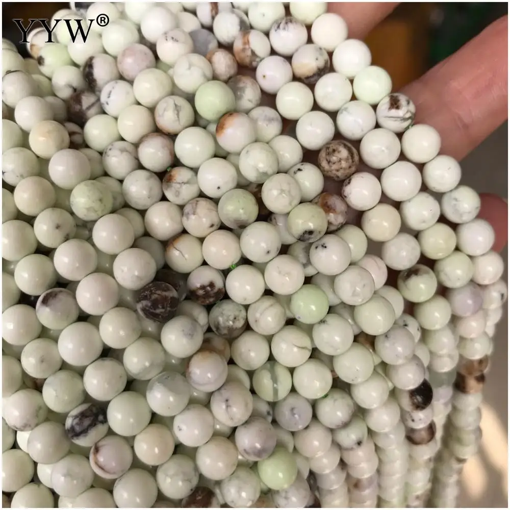 95 шт./нить бусины из натурального камня унисекс лимонный хризопраз круглый