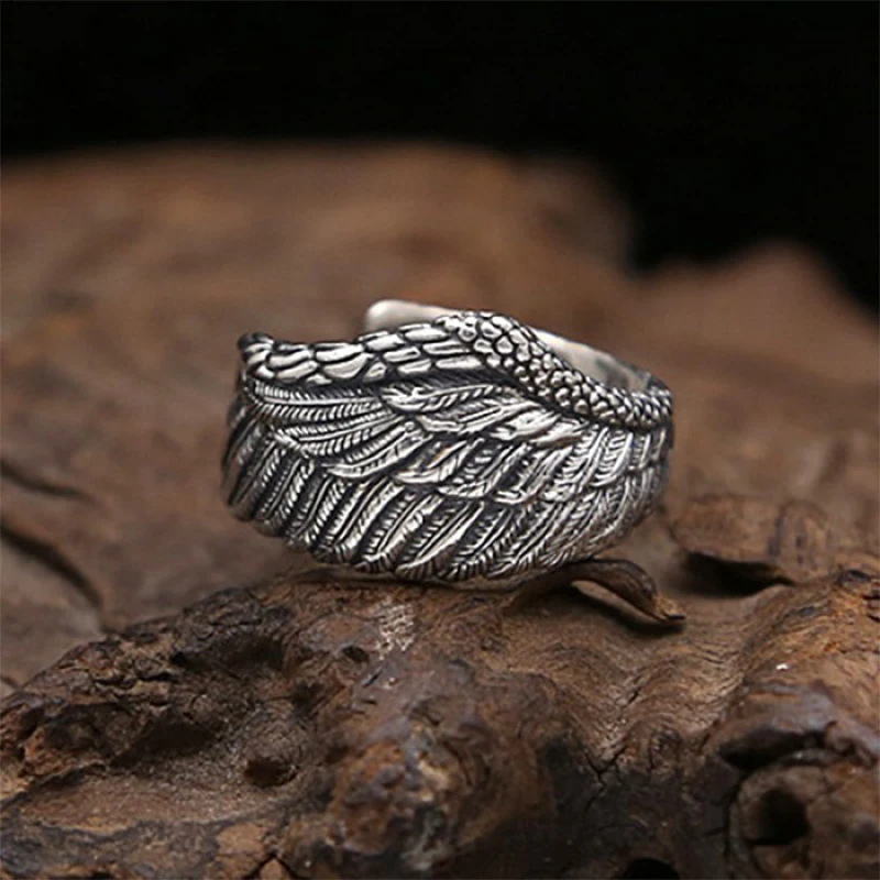 

Vintage Metallic Wing Arrow Opening Ring for Women Punk Hip hop Style Large Antique Personality Party Finger Rings Jewelry