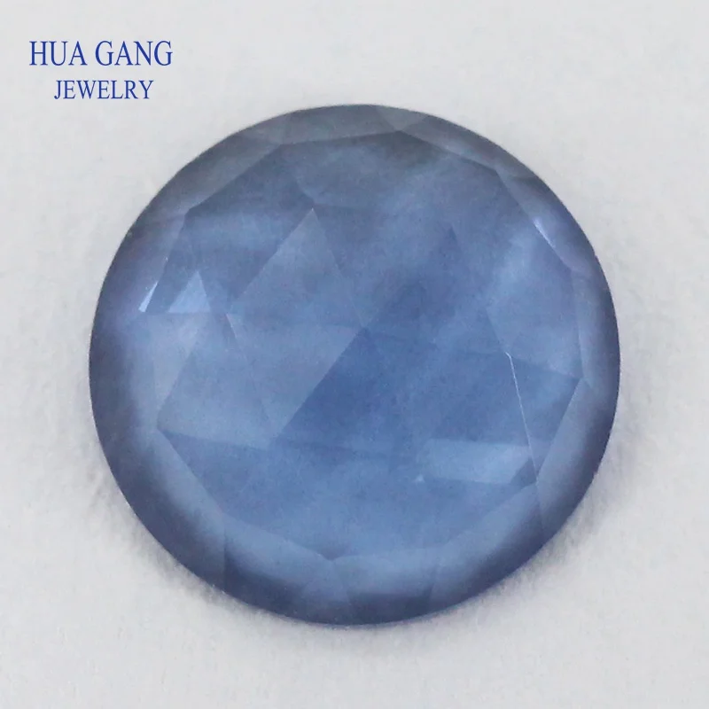 Круглые королевские синие розы стеклянные драгоценные камни с плоским дном